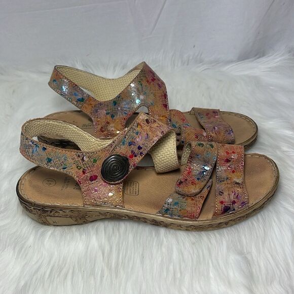 Spring Step Tadell Tan Color Flecked Strappy Sandals Sz 41/US 9.5-10 - Picture 4 of 7